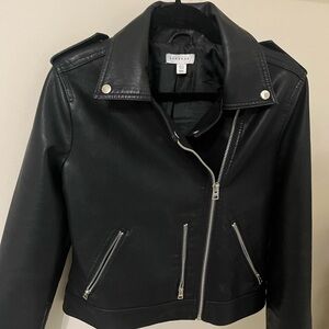 Topshop Black faux Leather Moto Jacket